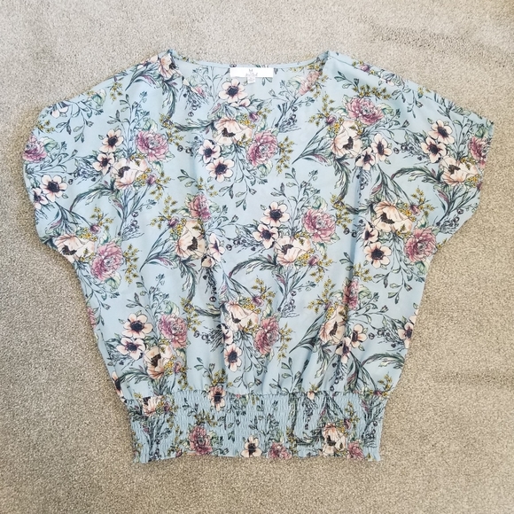 Floral blouson top~large - Picture 9 of 12